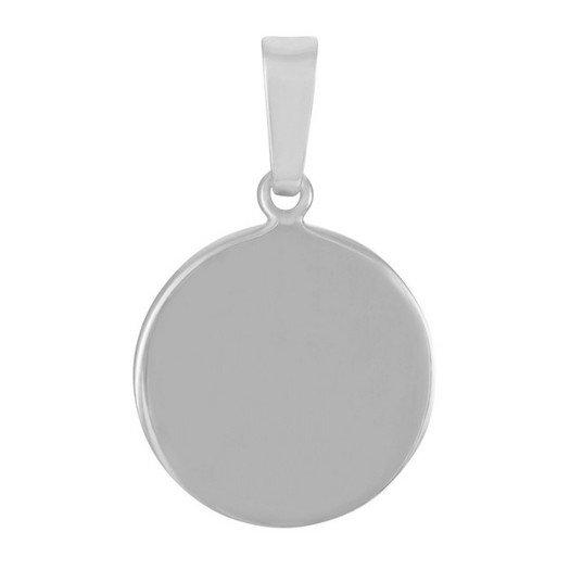 Rhodineret sølv vedhæng i 13 mm rund plade fra Nordahl